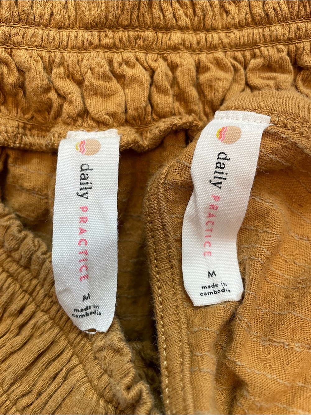 Daily Practice by Anthropologie Kimberly Shorts Set Size Medium Mustard Yellow - Picture 8 of 14